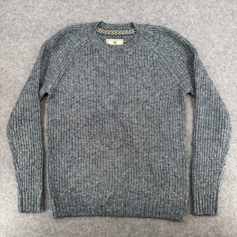 Abercrombie & Fitch Sweater Mens M 1892 Collection Blue Marled Knit EUC